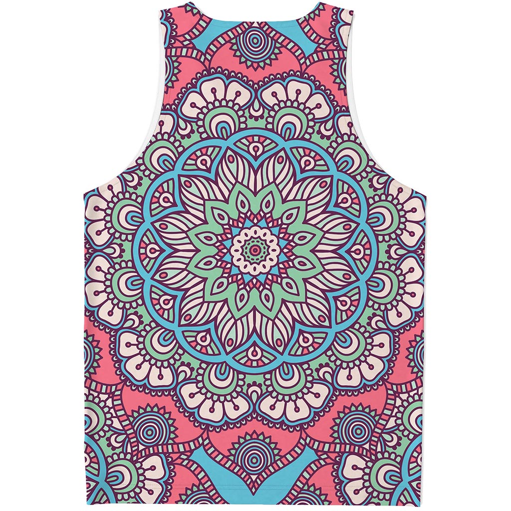 Pastel Mandala Bohemian Pattern Print Men's Tank Top