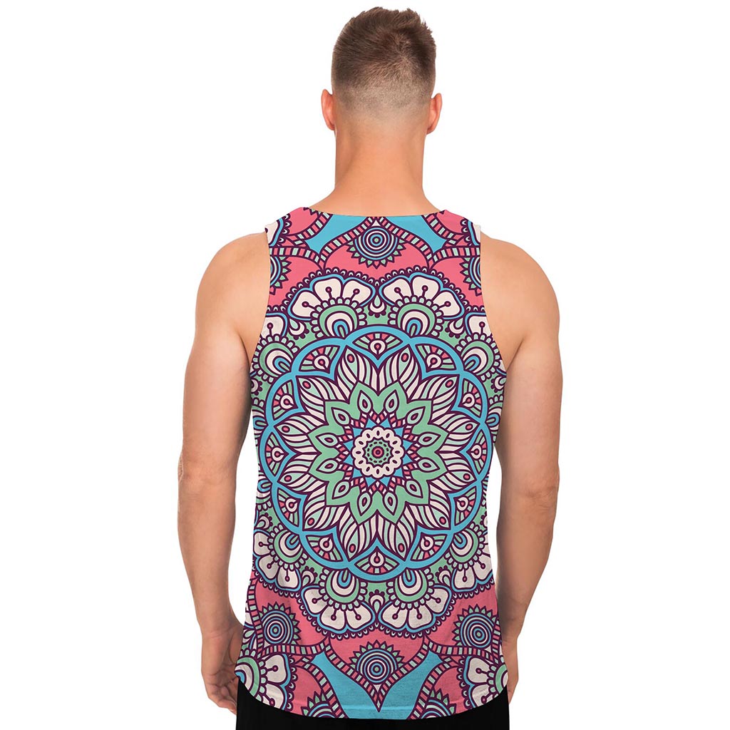 Pastel Mandala Bohemian Pattern Print Men's Tank Top
