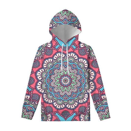 Pastel Mandala Bohemian Pattern Print Pullover Hoodie
