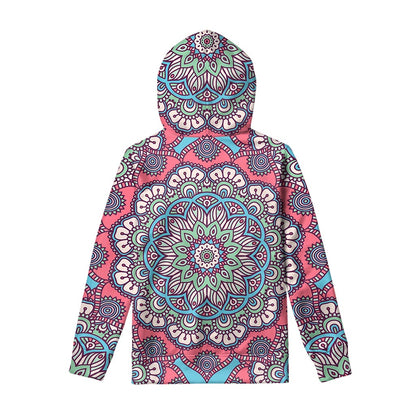 Pastel Mandala Bohemian Pattern Print Pullover Hoodie