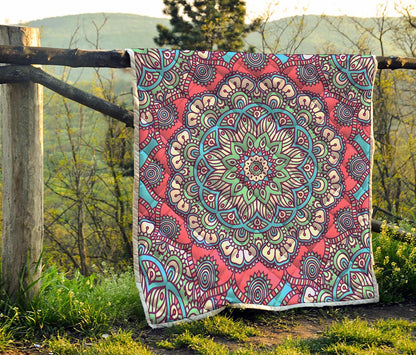 Pastel Mandala Bohemian Pattern Print Quilt