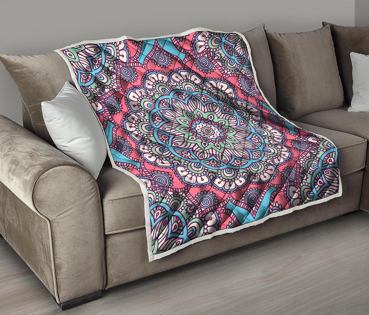 Pastel Mandala Bohemian Pattern Print Quilt
