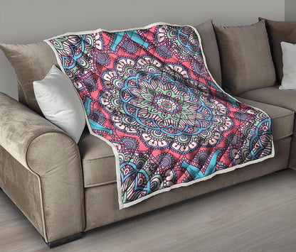 Pastel Mandala Bohemian Pattern Print Quilt