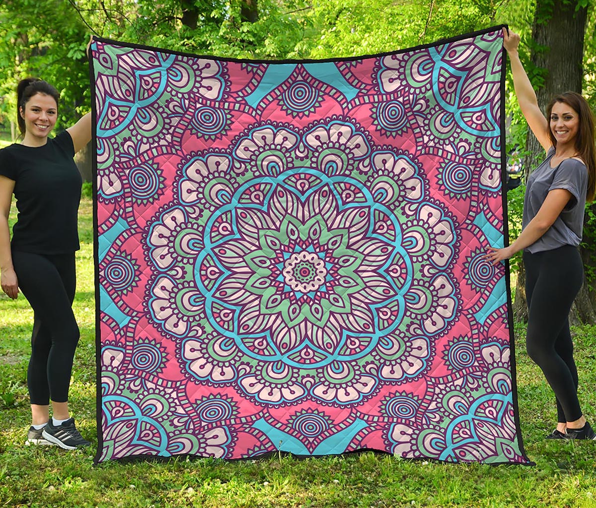 Pastel Mandala Bohemian Pattern Print Quilt