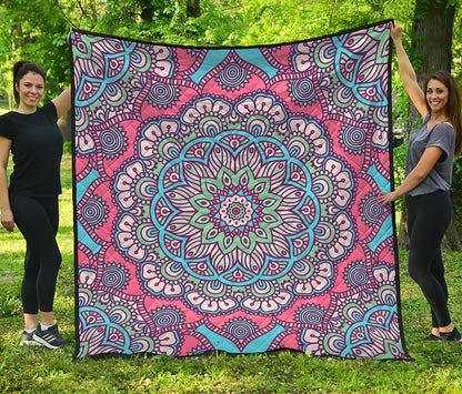Pastel Mandala Bohemian Pattern Print Quilt