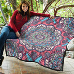 Pastel Mandala Bohemian Pattern Print Quilt