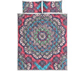 Pastel Mandala Bohemian Pattern Print Quilt Bed Set