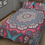 Pastel Mandala Bohemian Pattern Print Quilt Bed Set