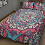Pastel Mandala Bohemian Pattern Print Quilt Bed Set