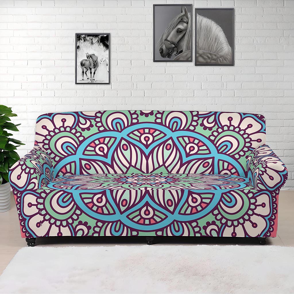 Pastel Mandala Bohemian Pattern Print Sofa Cover