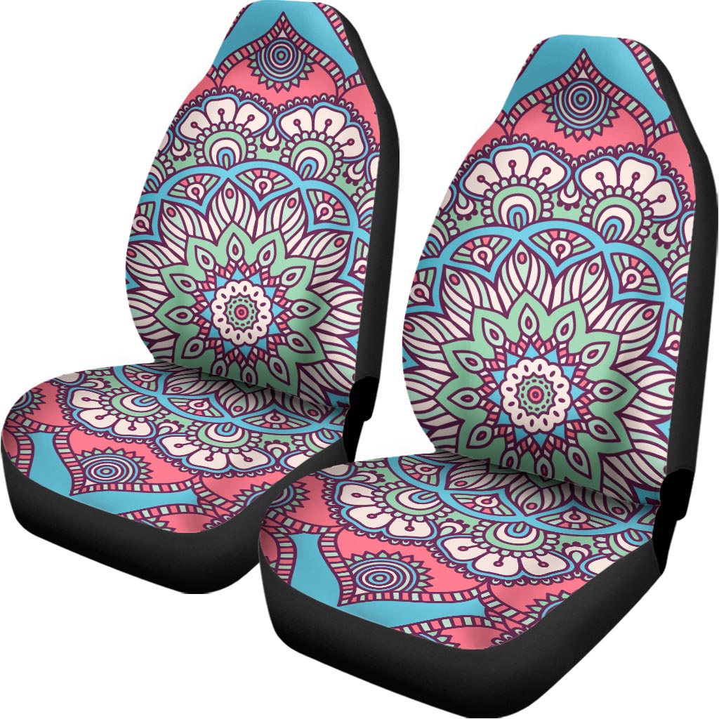 Pastel Mandala Bohemian Pattern Print Universal Fit Car Seat Covers