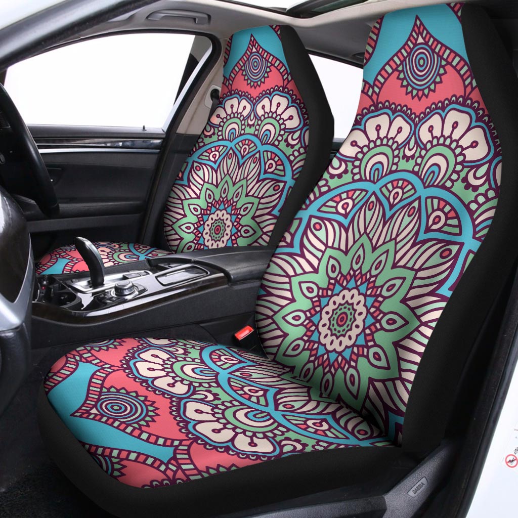 Pastel Mandala Bohemian Pattern Print Universal Fit Car Seat Covers