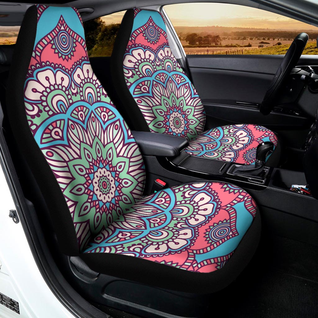 Pastel Mandala Bohemian Pattern Print Universal Fit Car Seat Covers
