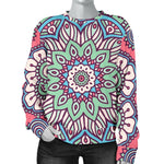 Pastel Mandala Bohemian Pattern Print Women's Crewneck Sweatshirt GearFrost