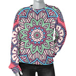 Pastel Mandala Bohemian Pattern Print Women's Crewneck Sweatshirt GearFrost