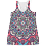 Pastel Mandala Bohemian Pattern Print Women's Racerback Tank Top