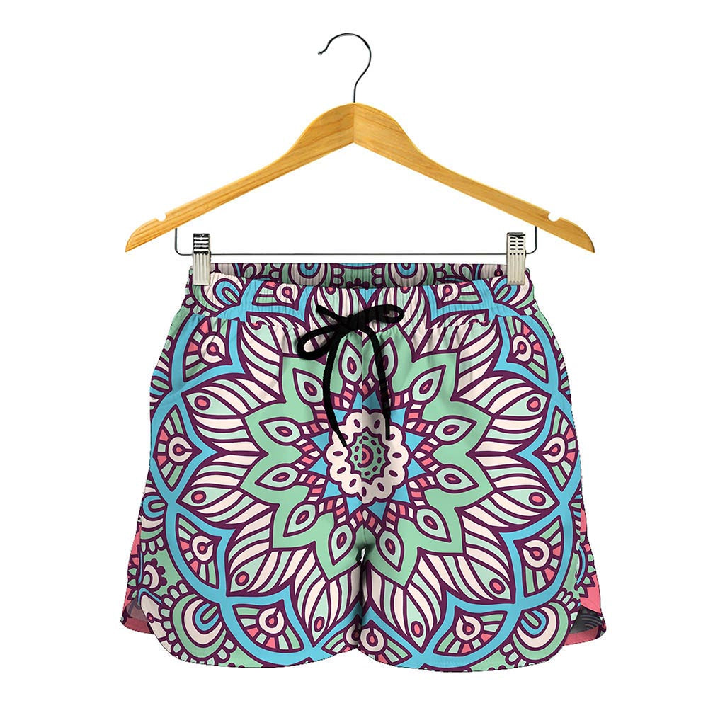 Pastel Mandala Bohemian Pattern Print Women's Shorts