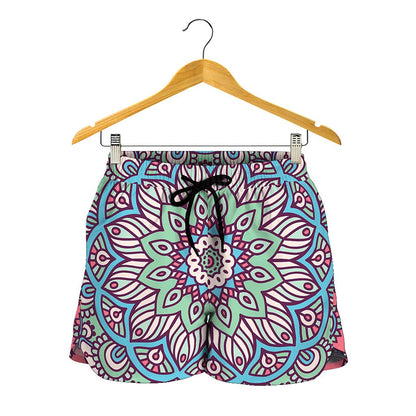 Pastel Mandala Bohemian Pattern Print Women's Shorts