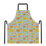Pastel Maple Leaves Pattern Print Apron