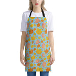 Pastel Maple Leaves Pattern Print Apron