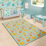Pastel Maple Leaves Pattern Print Area Rug