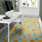 Pastel Maple Leaves Pattern Print Area Rug