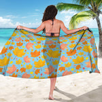 Pastel Maple Leaves Pattern Print Beach Sarong Wrap