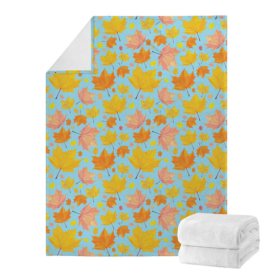Pastel Maple Leaves Pattern Print Blanket