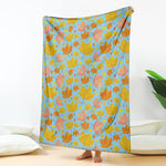 Pastel Maple Leaves Pattern Print Blanket