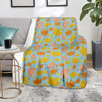 Pastel Maple Leaves Pattern Print Blanket