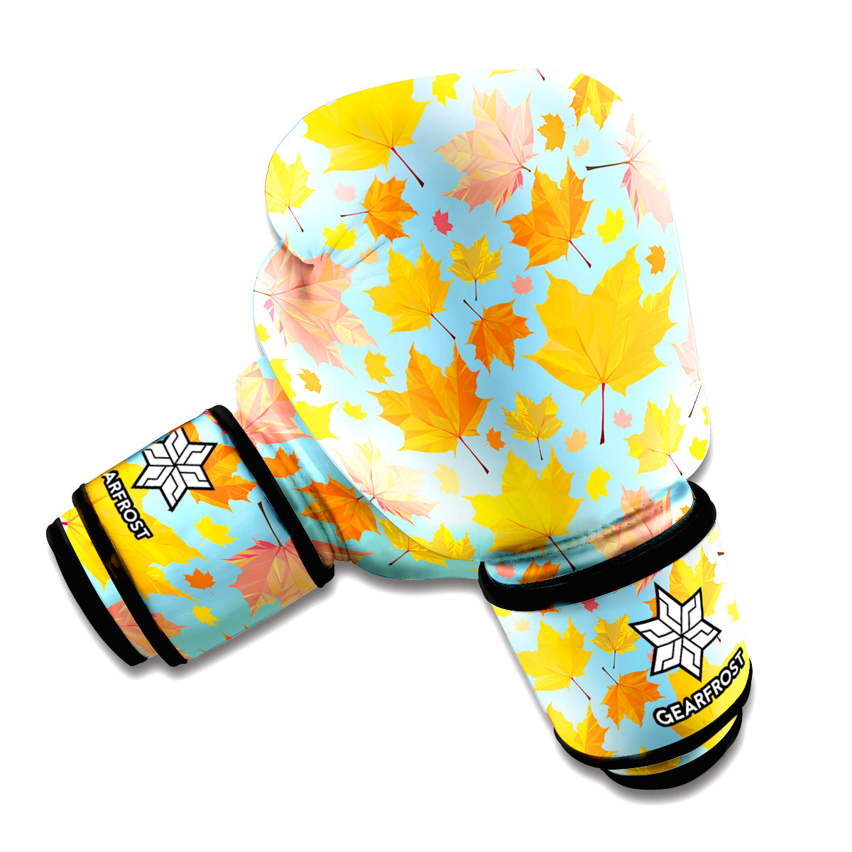 Pastel Maple Leaves Pattern Print Boxing Gloves