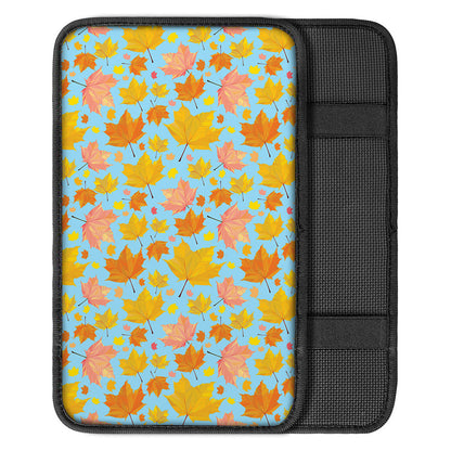 Pastel Maple Leaves Pattern Print Car Center Console Cover