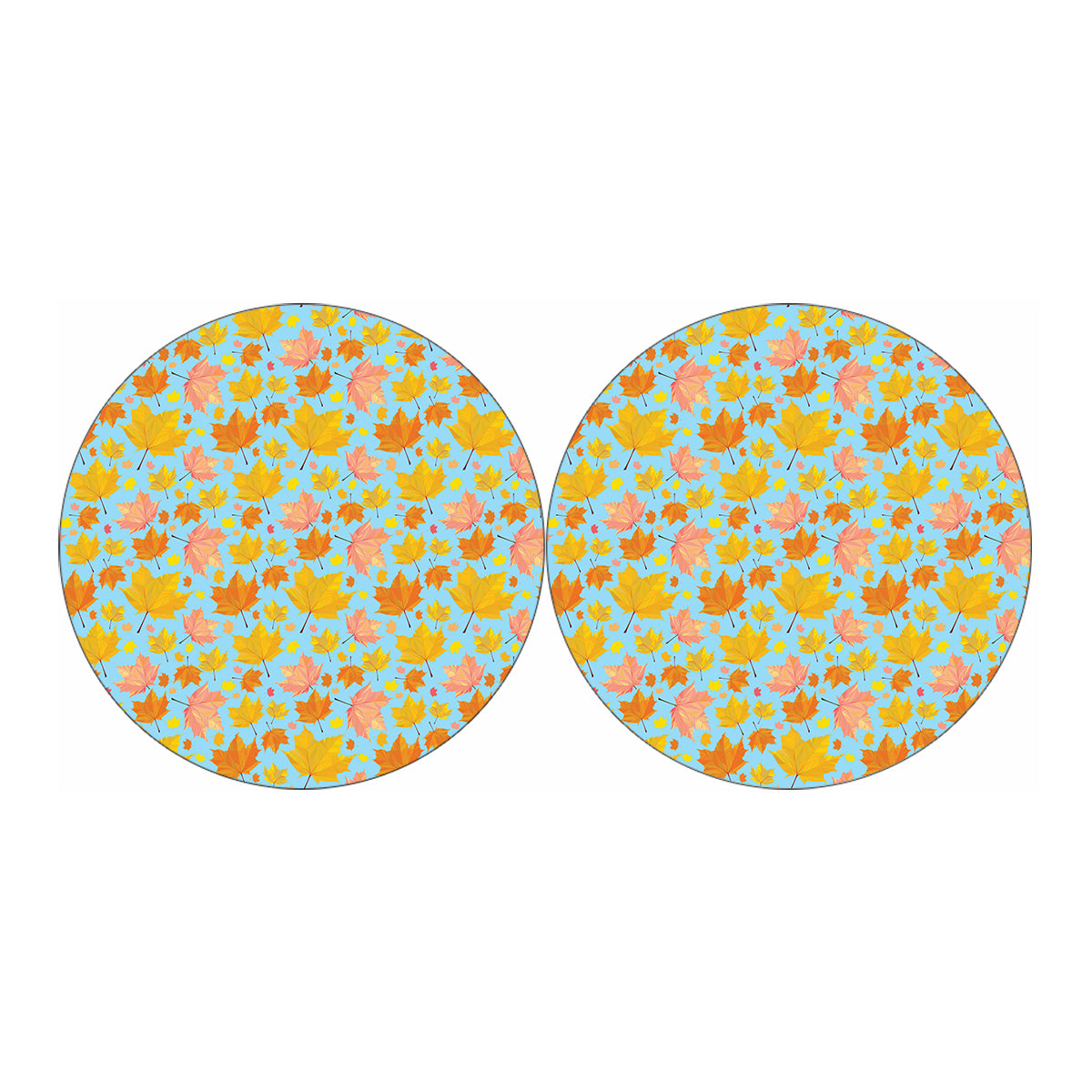 Pastel Maple Leaves Pattern Print Car Coasters