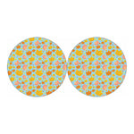 Pastel Maple Leaves Pattern Print Car Coasters