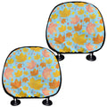 Pastel Maple Leaves Pattern Print Car Headrest Covers