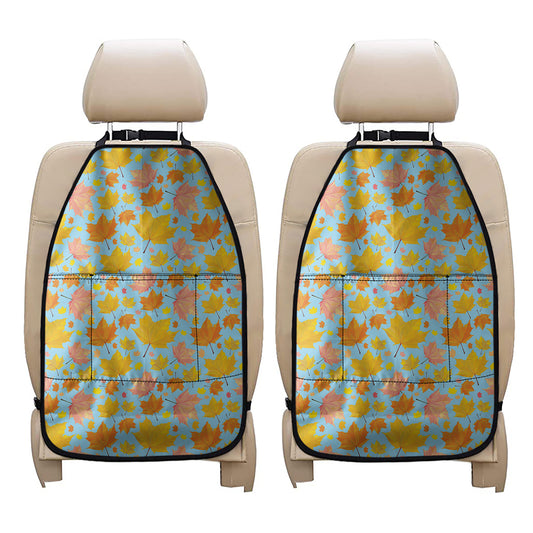 Pastel Maple Leaves Pattern Print Car Seat Organizers