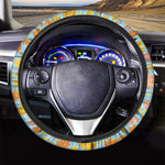 Pastel Maple Leaves Pattern Print Car Steering Wheel Cover