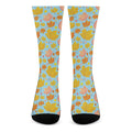 Pastel Maple Leaves Pattern Print Crew Socks