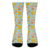 Pastel Maple Leaves Pattern Print Crew Socks