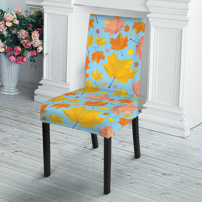 Pastel Maple Leaves Pattern Print Dining Chair Slipcover