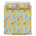 Pastel Maple Leaves Pattern Print Duvet Cover Bedding Set