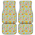 Pastel Maple Leaves Pattern Print Front and Back Car Floor Mats