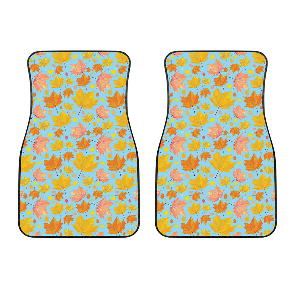 Pastel Maple Leaves Pattern Print Front Car Floor Mats