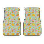 Pastel Maple Leaves Pattern Print Front Car Floor Mats