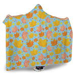 Pastel Maple Leaves Pattern Print Hooded Blanket