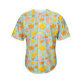 Pastel Maple Leaves Pattern Print Men's Baseball Jersey