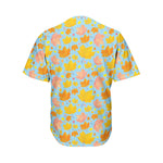 Pastel Maple Leaves Pattern Print Men's Baseball Jersey