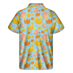 Pastel Maple Leaves Pattern Print Men's Short Sleeve Shirt