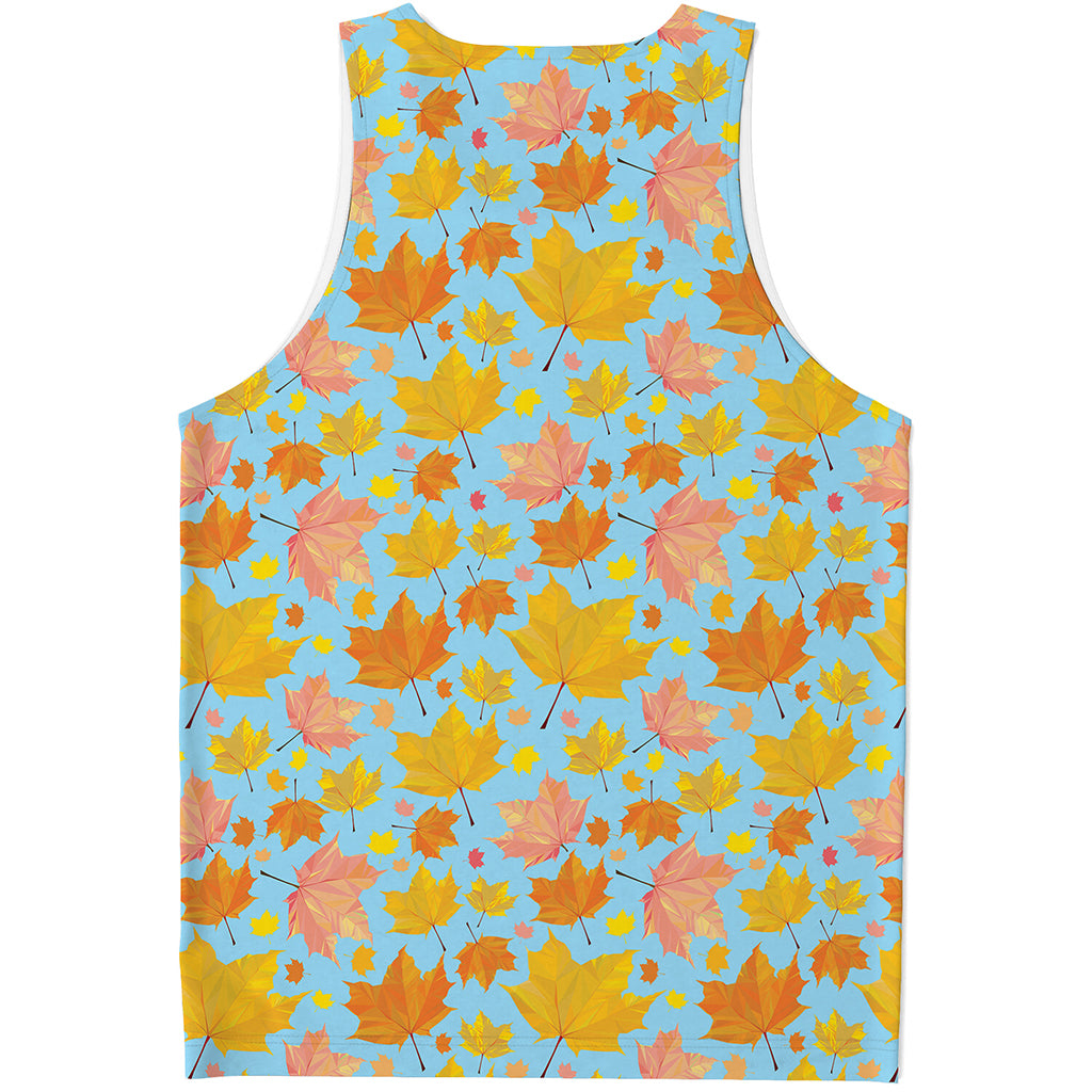 Pastel Maple Leaves Pattern Print Men's Tank Top