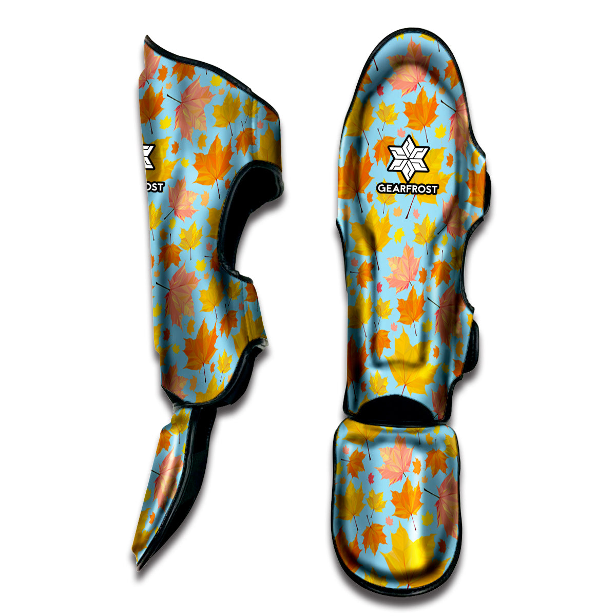 Pastel Maple Leaves Pattern Print Muay Thai Shin Guard